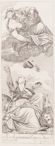 Veronese etching from 1682 Venice showered with riches